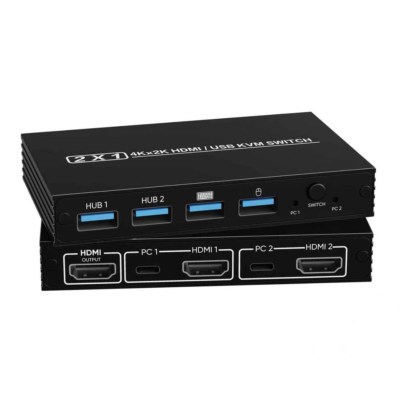 BMKZAYR HDMI KVM Switch 1 Monitor 2 Computers 4K@60Hz Plug and Play Model BMKZAYR004