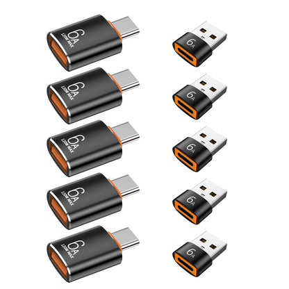 Pastall 10-Pack 10Gbps USB C to USB Adapter PST black 5+5 A to C