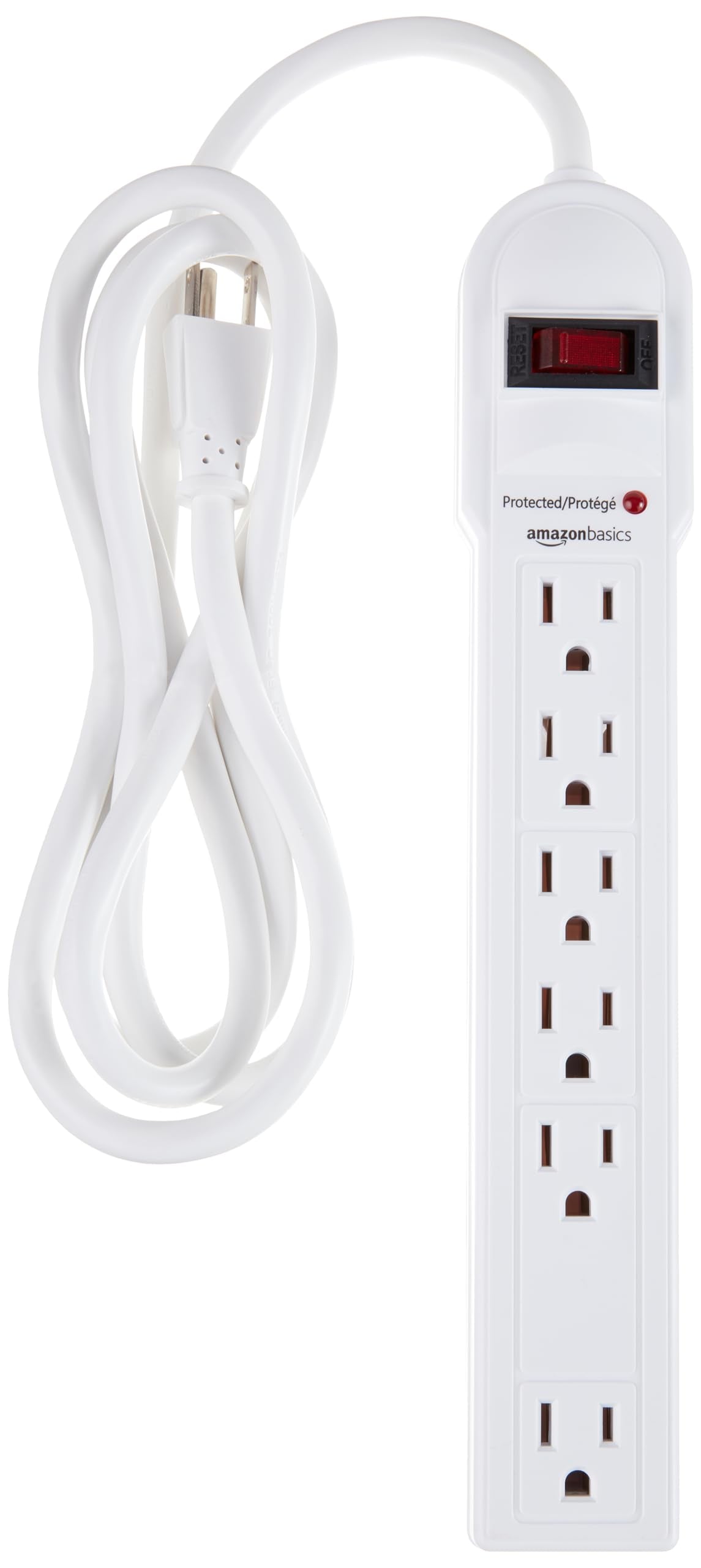 Amazon Basics 6-Outlet Surge Protector Power Strip 791 Joules 15A 125V