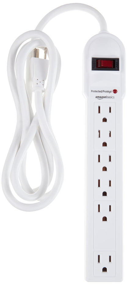 Amazon Basics 6-Outlet Surge Protector Power Strip 791 Joules 15A 125V