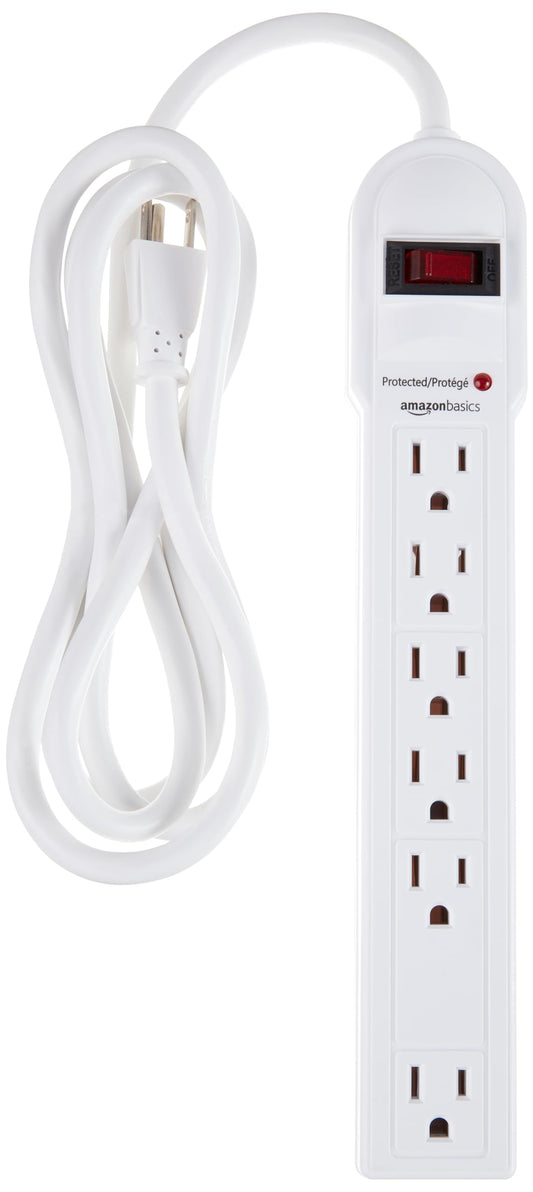 Amazon Basics 6-Outlet Surge Protector Power Strip 791 Joules 15A 125V