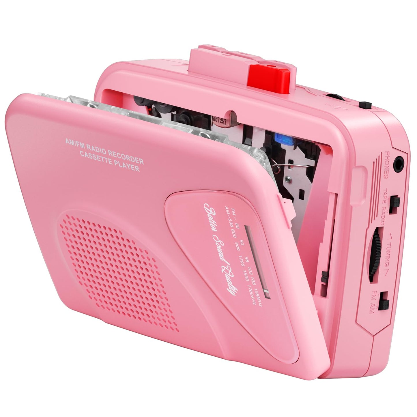 Mersoco Portable Vintage Cassette Player T201Pink USB Connectivity AM/FM Radio Battery Powered