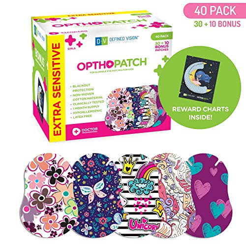 OPTHOPATCH 83mm X 57mm SG-40-2 Medical Eye Patches for Treatment of Amblyopia and Strabismus, 40 Count