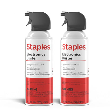 STAPLES 10 Fluid Ounces SPL10EN-2-CC Compressed Air Duster 2-Pack