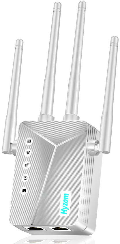 Yammoya WiFi Extender 7.44" x 3.78" x 2.24" Dimensions, 6.4 oz Weight, ASIN: B0GR5WTNV7, 2026 Model, Whole Home Internet Repeater