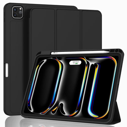 ZryXal iPad Pro 11-Inch Case (M5) 2025/M4 2024 Model Numbers: A3357, A3358, A3359, A2836, A2837, A3006 Trifold Stand Smart Cover, Solid Black