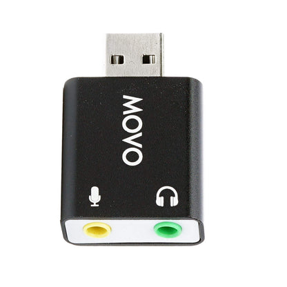 Movo 1 Count USB-AC USB 2.0 Stereo Audio External Sound Card Adapter for PC and Linux
