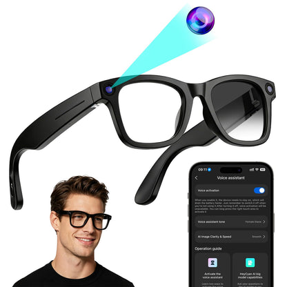 Zigtik 8MP Black-GP01 Smart Glasses with AI Assistant