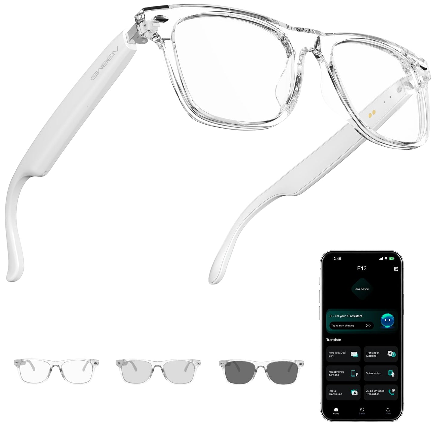 Giwbeiv 1.0 Count E13 No Display Smart Glasses