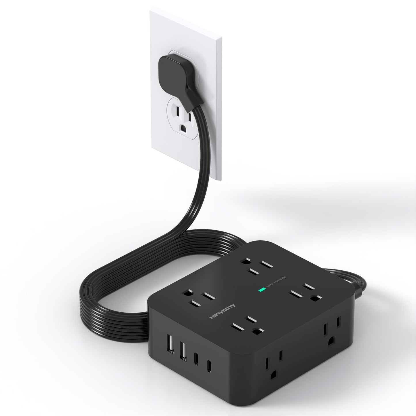 HANYCONY 8-Outlet 4-USB Power Strip Model HN8U5WC2