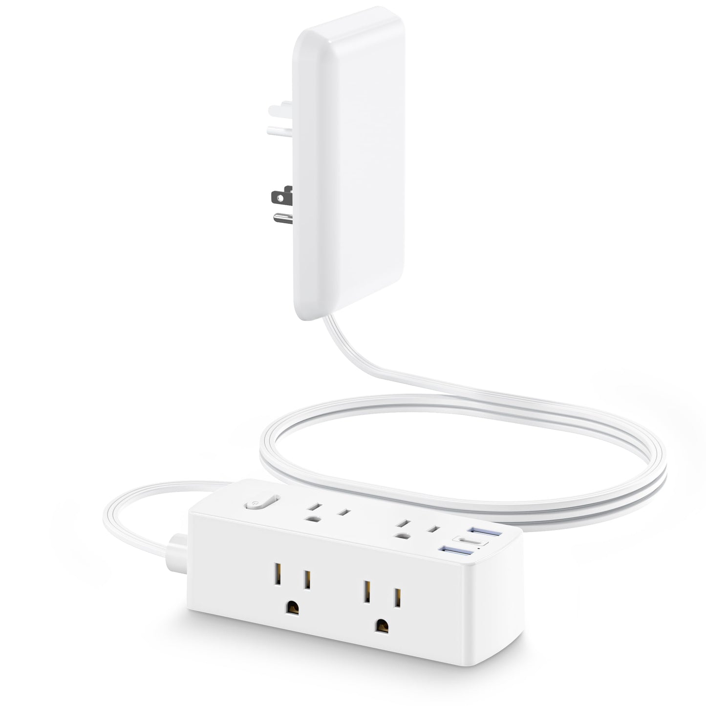 Olcorife 6 Outlets, 3 USB Ports, 125 Volts Power Strip with 2000 Joules Surge Protection, Model DM2