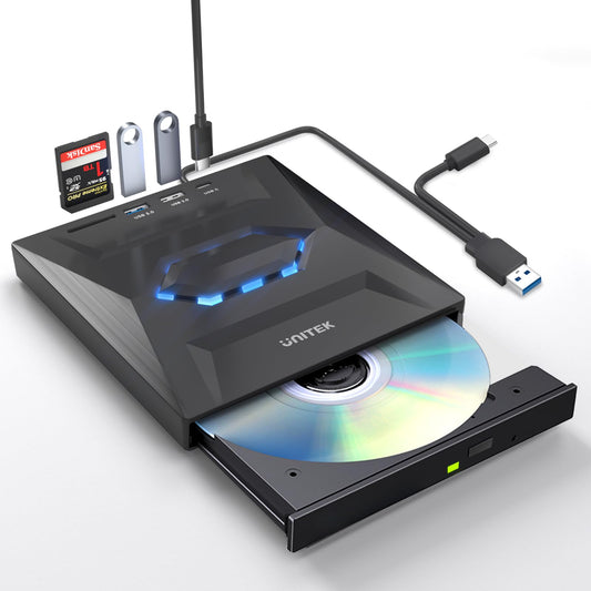 Unitek Portable External CD DVD Drive T037A USB 3.0 Type-A Type-C