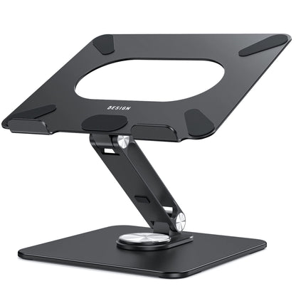BESIGN LSX7 Tower Ergonomic Adjustable Laptop Stand with Clip Holder, Black