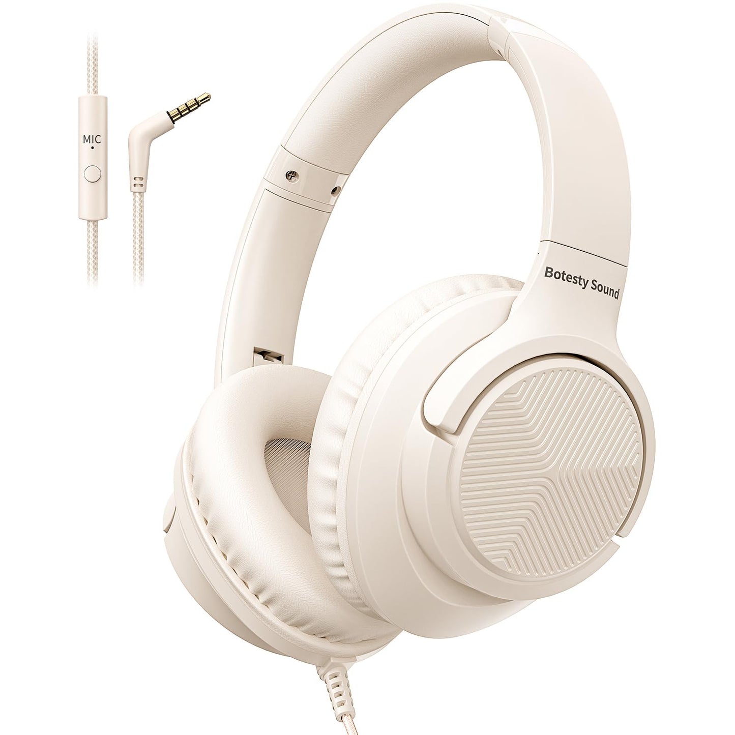 Botesty Sound LRIS Wired Over-Ear Headphones with Built-In Microphone and 3.5mm Jack