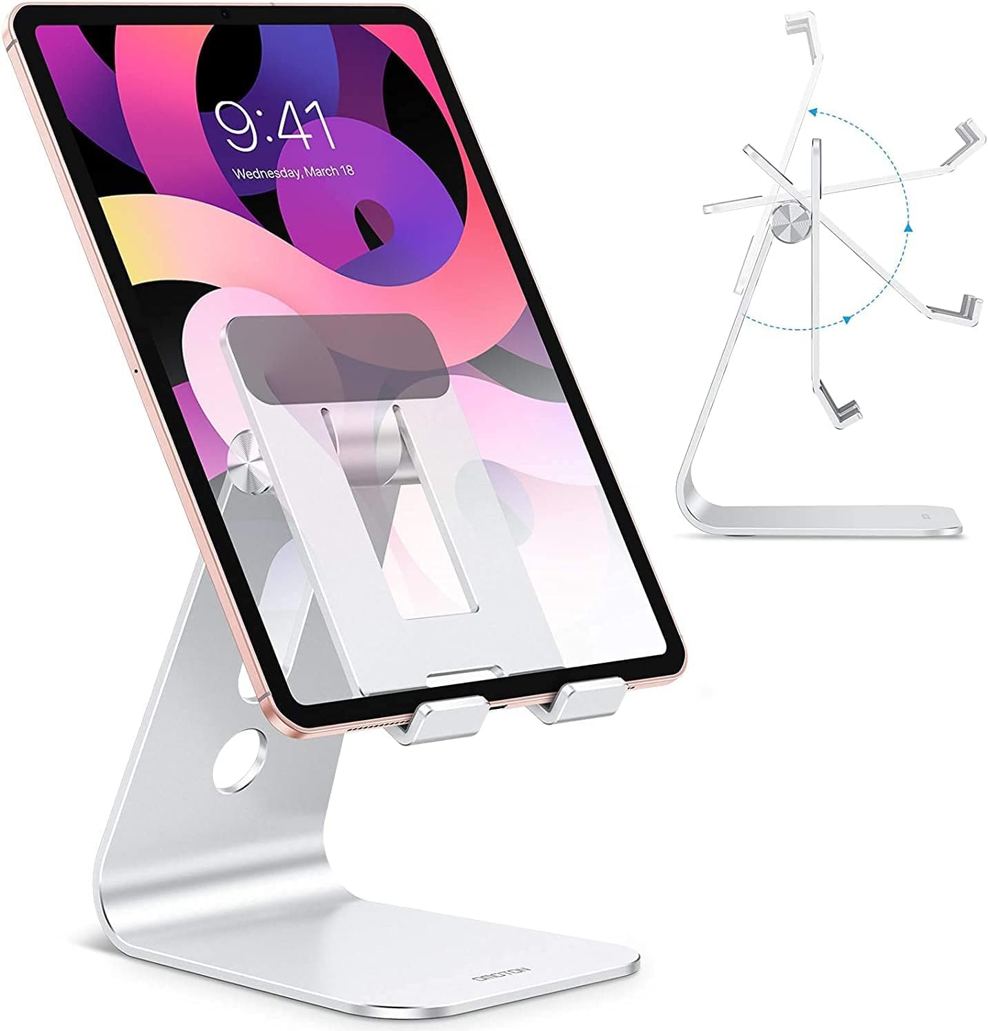OMOTON 12.9 inch T2 Adjustable Tablet Stand Tabletop Aluminum