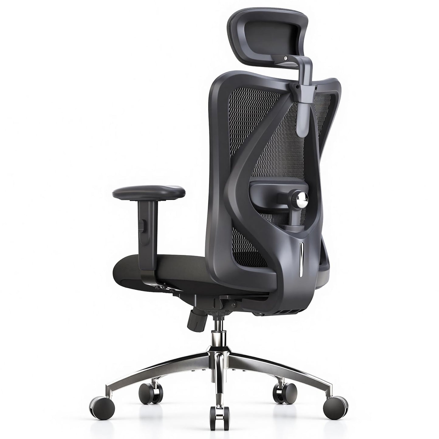 SIHOO M18 Ergonomic Office Chair Black, Model B100-Lite-M101-JT-JP, Adjustable Headrest, Lumbar Support, 330lbs Weight Capacity