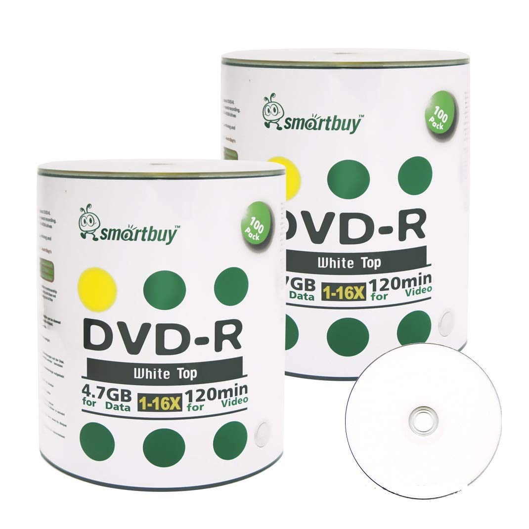 Smartbuy 200 Count DVD-R 4.7GB 16X 120 Minutes Non-Printable Disc