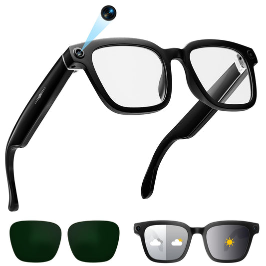 Amwentu 32GB V03 Smart Glasses Bluetooth Pure Black