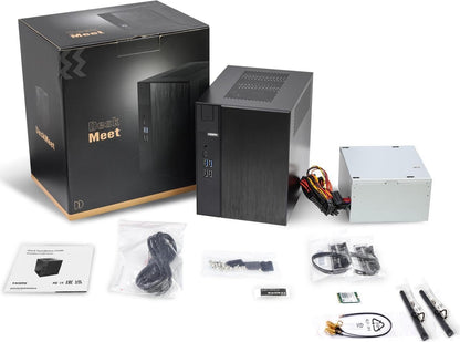 ASRock DeskMeet X300 Mini PC Barebone Kit - AMD AM4 Socket, Ryzen 5000-3000G Support, DDR4-3200MHz, PCIe 3.0 x16, Dual M.2, 500W PSU