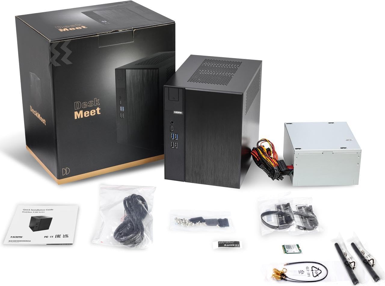 ASRock DeskMeet X600 Mini PC Kit: AMD AM5 Ryzen 9000/8000/7000 Support, 8L Case, 500W PSU, DDR5 7200+ MHz, PCIe 5.0 M.2, Triple Display