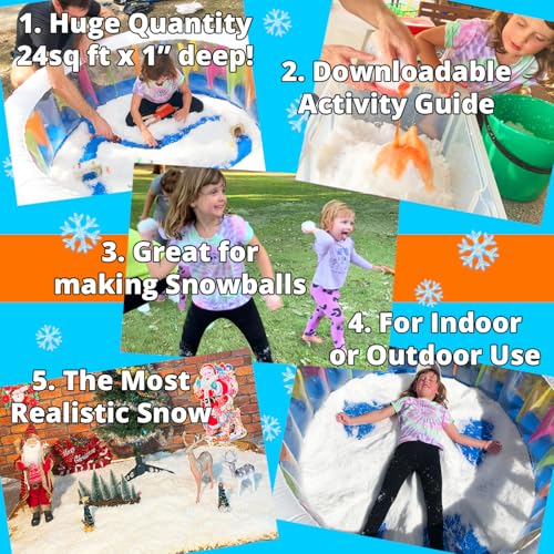 PARTY GOAT 39oz BSNOW1 Instant Snow Powder for Kids 3+ | 1920oz | Sensory Play, Science Experiments, Indoor & Outdoor