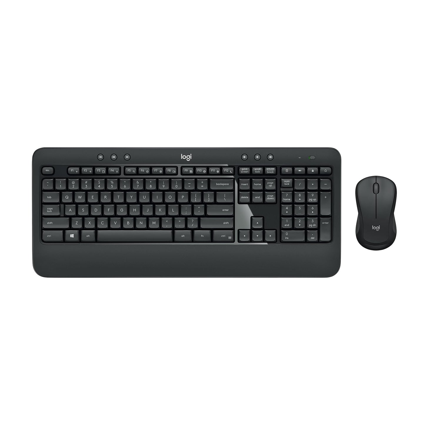 Logitech 104 Keys QWERTY Wireless Keyboard and Mouse Combo Model 920-012585 Windows Operating System Black