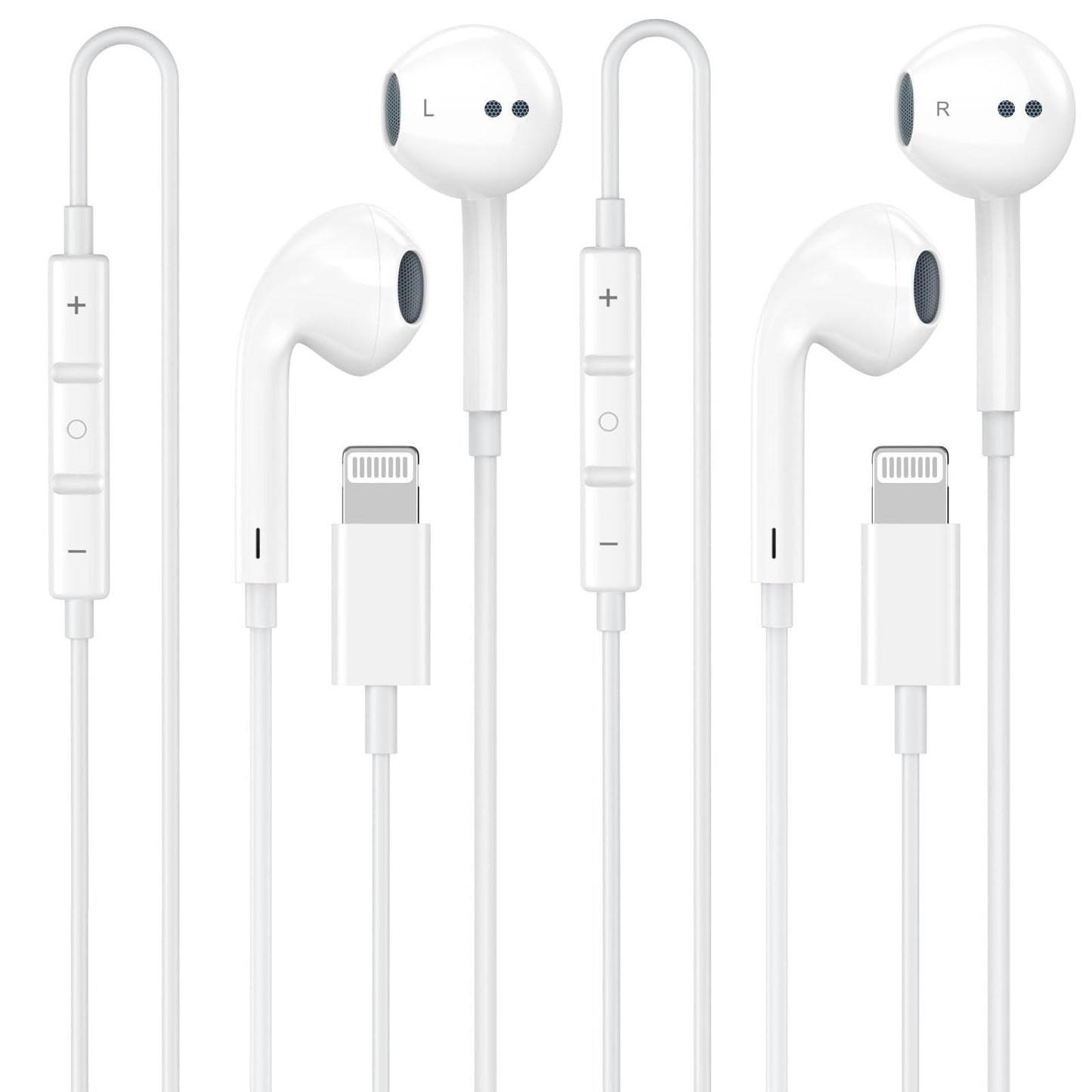 Matsusho 2 Pack SKFASTC-US129 Wired Headphones Lightning in-Ear Earbuds for iPhone