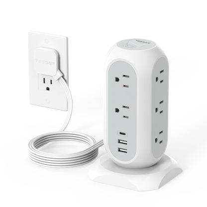 TESSAN 11 Outlet Power Strip TPS02-US-C 125V 13A Type B