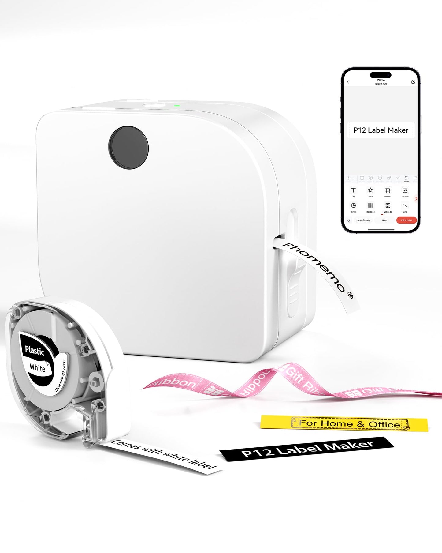 Phomemo 12mm P12 203dpi Thermal Label Maker Printer