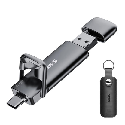 SSK 128GB SD301 External Solid State Drive USB 3.0 550 MB/s Compact Dual USB Connector Flash Drive