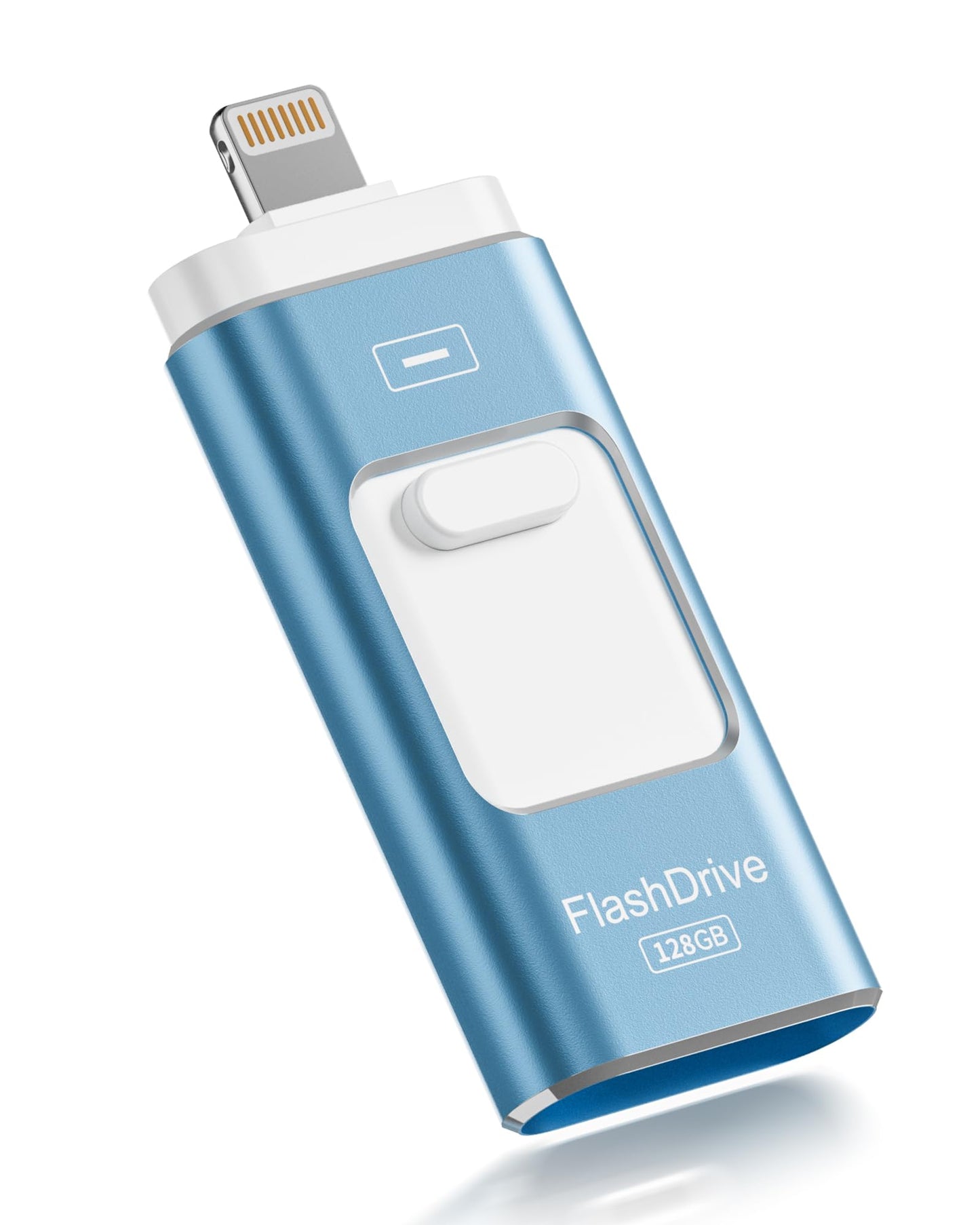 ROSPE 128GB RSE241 USB Flash Drive, 40MB/s Write Speed, 80MB/s Read Speed, Lightning/USB Interface, Blue