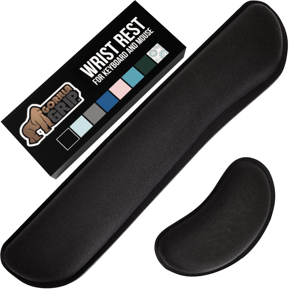GORILLA GRIP 2 Count 840029684948 Ergonomic Wrist Rest + Mouse Rest Office Products