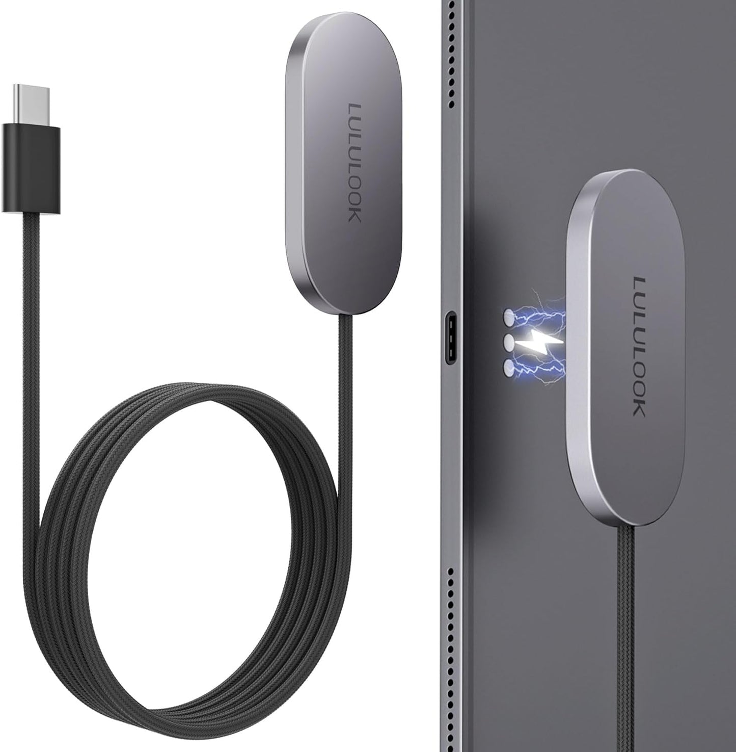 LULULOOK MagSafe 18W Magnetic Charger for iPad Pro 12.9'' and iPad Air 13'' M3/M4/M2, USB Type C