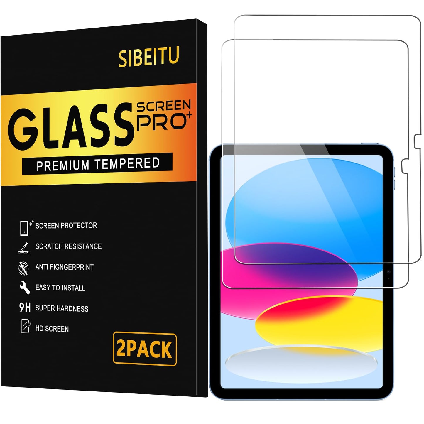 SIBEITU 2 Pack 10.9 Inch Screen Protector for iPad 10th Generation A2696/A2757/A2777