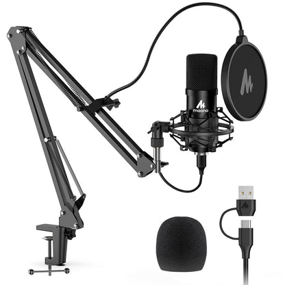 MAONO AU-A04 USB Microphone 192kHz/24Bit, Cardioid, Large Diaphragm, Plug and Play, Compatible with PC and Laptop