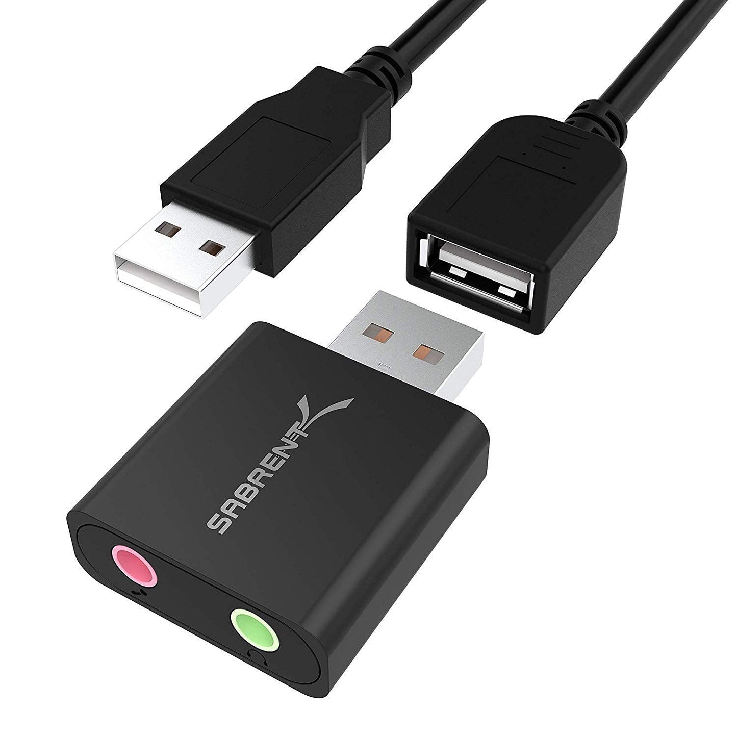 Sabrent Aluminum USB External Stereo Sound Adapter AU-EMCB USB 2.0 Stereo 48 KHz