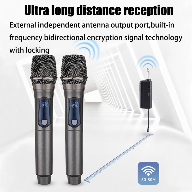 HUACAM Handheld-M68 Wireless Microphone 70dB 1 Channel Unidirectional Grey