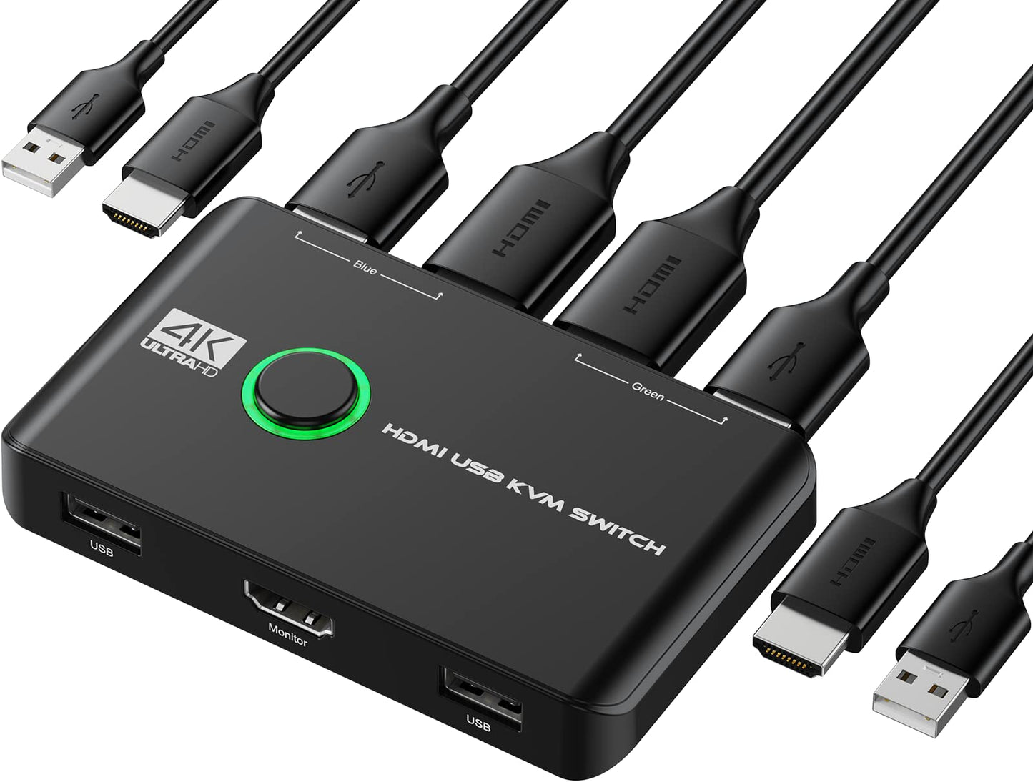 Jancane 1 Count V806-A1 KVM Switch 4K 60Hz HDMI Black