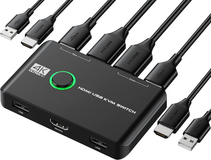 Jancane 1 Count V806-A1 KVM Switch 4K 60Hz HDMI Black