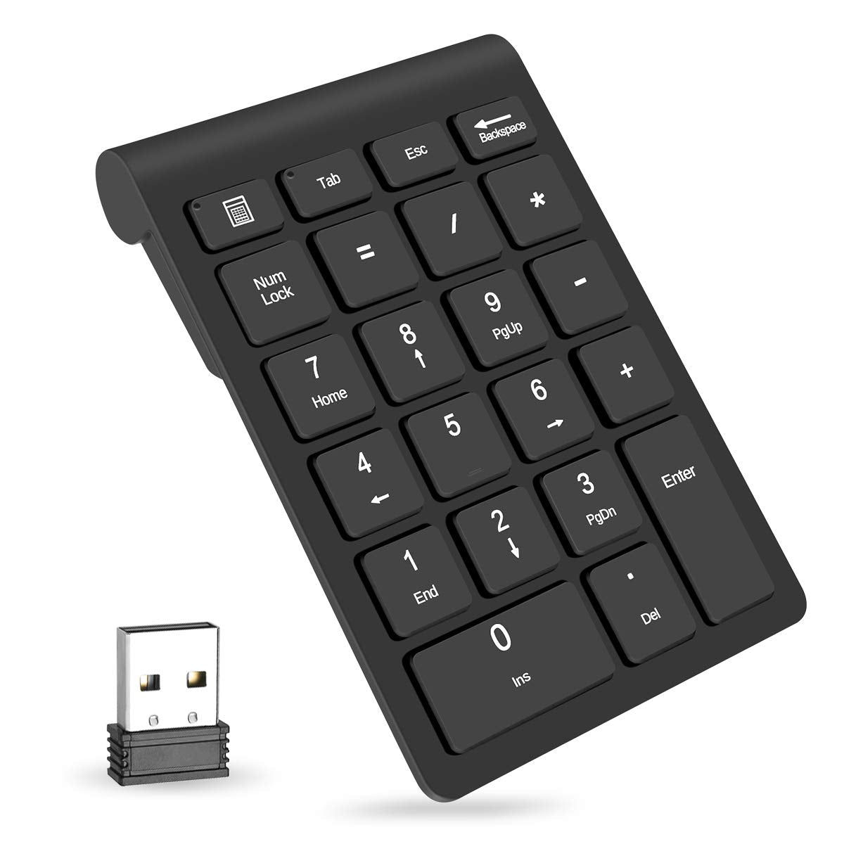 Foloda 22K-W-Numeric-Keypad H-107 Wireless Number Pad USB-A Compatible Devices