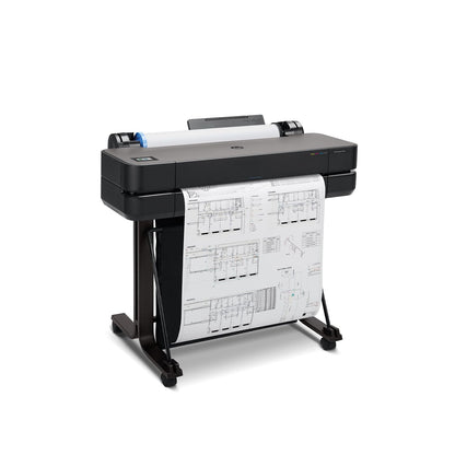 HP DesignJet T630 24" Inkjet Plotter Printer, 30 ppm, Color Output, Touchscreen, Wireless Connectivity