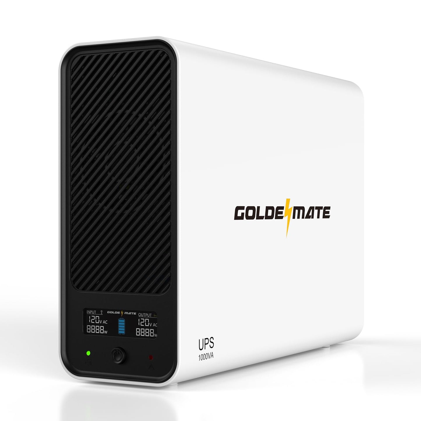 GOLDENMATE 1000VA/600W Lithium UPS Battery Backup, 8-Outlets, LCD Display, NEMA Connectors