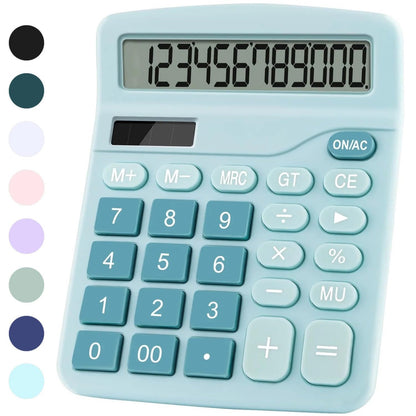 PUNGLTD 5.7" x 4.7" LCD Basic Calculator Battery and Powerboard Combo, Model 837-BLUE