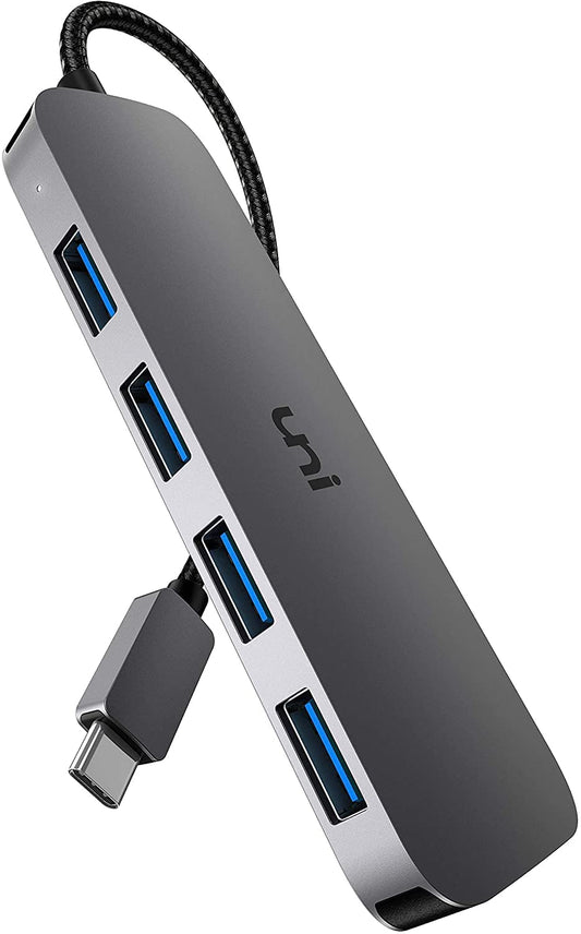 uni C 4 Ports USB Hub Adapter USB 3.0 5Gbps Compatible with MacBook Pro/Air and Other USB-C Devices