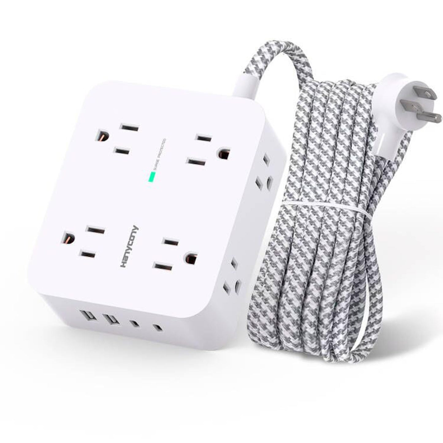 HANYCONY Surge Protector Power Strip 8 Outlets 4 USB Ports 120 Volts