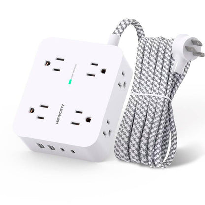 HANYCONY Surge Protector Power Strip 8 Outlets 4 USB Ports 120 Volts