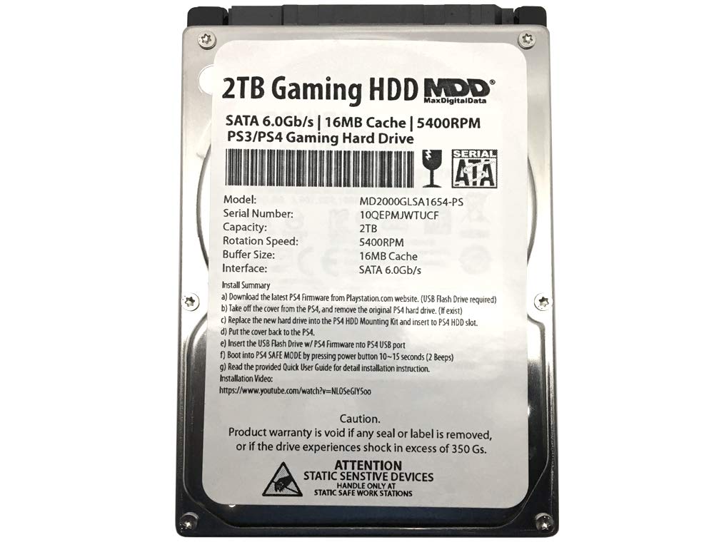 MaxDigitalData 2TB MD2000GLSA854-PS SATA 6.0 Gb/s 5400 RPM 2.5-Inch Internal Hard Disk Drive