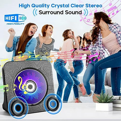 ROADOM 7.4" RCD-608 Portable CD Player 2 Channel Multi-Function Audio Device