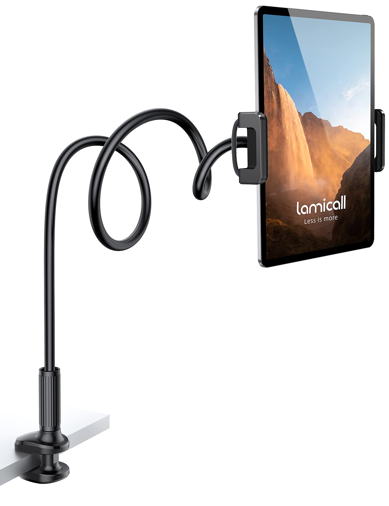 Lamicall 4.7-11 Inches LS07-AE-B Flexible Arm Tablet Mount - Adjustable Tabletop Holder - Black
