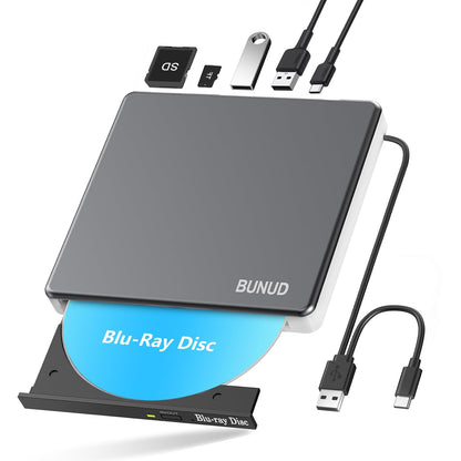 BUNUD 5IN1 BUNUD_5IN1 External Blu Ray CD DVD Drive USB 3.0 Type C